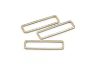 Silver Rectangle Connector, 25 Silver Tone Open Rectangle Connectors (7x26x1mm) D0166 H1200