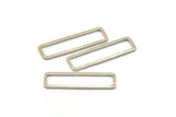 Silver Rectangle Connector, 25 Silver Tone Open Rectangle Connectors (7x26x1mm) D0166 H1200