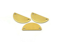 Semi Circle Necklace Pendant, 50 Raw Brass Semi Circle Blanks (20x10x0.80mm) A0937