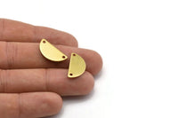 Semi Circle Necklace Pendant, 50 Raw Brass Semi Circle Blanks (20x10x0.80mm) A0937