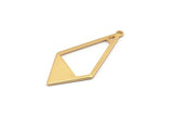 Gold Diamond Charm, 6 Gold Plated Brass Rhombus Charms With 1 Loop, Earrings, Findings (36x16x0,80mm) D0709 Q0797