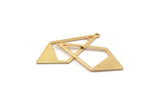 Gold Diamond Charm, 6 Gold Plated Brass Rhombus Charms With 1 Loop, Earrings, Findings (36x16x0,80mm) D0709 Q0797