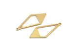 Gold Diamond Charm, 6 Gold Plated Brass Rhombus Charms With 1 Loop, Earrings, Findings (36x16x0,80mm) D0709 Q0797
