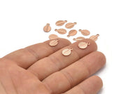 Gül Altın Yaprak Charm, 1 Döngülü 25 Gül Altın Kaplama Pirinç Yaprak Charm (10,5x6,5 mm) A0155 Q0439