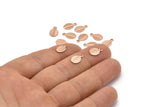 Gül Altın Yaprak Charm, 1 Döngülü 25 Gül Altın Kaplama Pirinç Yaprak Charm (10,5x6,5 mm) A0155 Q0439