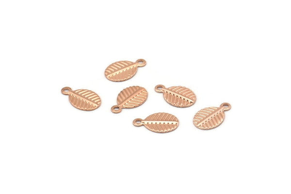 Gül Altın Yaprak Charm, 1 Döngülü 25 Gül Altın Kaplama Pirinç Yaprak Charm (10,5x6,5 mm) A0155 Q0439
