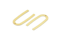 Altın Geometrik Charm, 1 Delikli 6 Altın Kaplama Pirinç U Şeklinde Kolye, Charmlar, Bulgular (27x13x0,50 mm) E019 Q0494