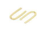Altın Geometrik Charm, 1 Delikli 6 Altın Kaplama Pirinç U Şeklinde Kolye, Charmlar, Bulgular (27x13x0,50 mm) E019 Q0494