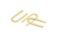 Altın Geometrik Charm, 1 Delikli 6 Altın Kaplama Pirinç U Şeklinde Kolye, Charmlar, Bulgular (27x13x0,50 mm) E019 Q0494