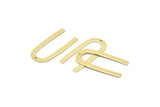 Altın Geometrik Charm, 1 Delikli 6 Altın Kaplama Pirinç U Şeklinde Kolye, Charmlar, Bulgular (27x13x0,50 mm) E019 Q0494