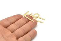 Altın Geometrik Charm, 1 Delikli 6 Altın Kaplama Pirinç U Şeklinde Kolye, Charmlar, Bulgular (27x13x0,50 mm) E019 Q0494
