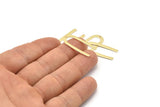 Altın Geometrik Charm, 1 Delikli 6 Altın Kaplama Pirinç U Şeklinde Kolye, Charmlar, Bulgular (27x13x0,50 mm) E019 Q0494
