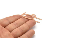 Gül Altın Geometrik Charm, 1 Delikli 6 Gül Altın Kaplama Pirinç U Şeklinde Kolye, Charmlar, Bulgular (27x13x0,50 mm) E019 Q0494