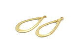 Gold Drop Charm, 6 Gold Plated Brass Drop Charms With 1 Loop, Earrings, Findings (30x13x1mm) D1083 Q0893