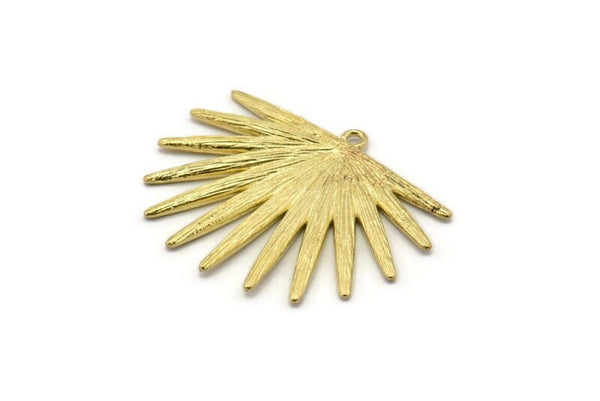 Brass Sun Charm, Raw Brass Sunshine Charms With 1 Loop, Pendants, Earrings (38x31x2mm) N0720