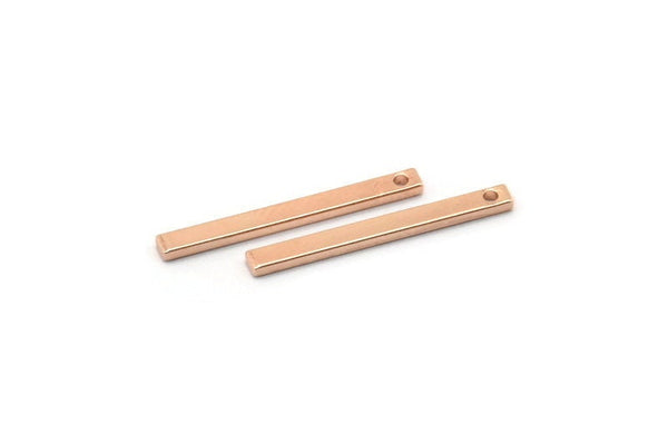 Gül Altın Külçe, 1 Delikli 12 Gül Altın Kaplama Pirinç Külçe (20x2x1mm) BS 1199--A0857 Q0801