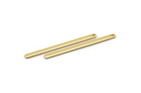 Gold Necklace Bar, 4 Gold Plated Brass Stick Neckalce Bars With 1 Hole, Findings, Earrings (47x2.5x1.2mm) D1155