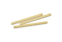 Gold Necklace Bar, 4 Gold Plated Brass Stick Neckalce Bars With 1 Hole, Findings, Earrings (47x2.5x1.2mm) D1155
