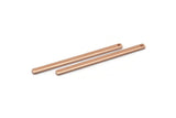 Rose Gold Necklace Bar, 4 Rose Gold Plated Brass Stick Neckalce Bars With 1 Hole, Findings, Earrings (47x2.5x1.2mm) D1155