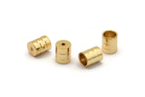Gold End Cap, 10 Gold Plated Brass End Cap, Cord Tip - 5mm Cord End - (6x7.50mm)  B0061 Q0841