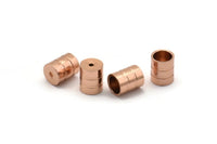 Rose Gold End Cap, 10 Rose Gold Plated Brass End Cap, Cord Tip - 5mm Cord End - (6x7.50mm) B0061 Q0841