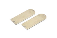 D Shape Rings - 2 Silver Tone Brass D Shape Connectors With 2 Holes  (37x13x0.8mm) BS 1930