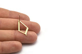 Brass Diamond Earring, 8 Raw Brass Rhombus Stud Earrings Wiht 1 Loop (28x13x0.80mm) D855 A1162