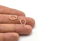 Rose Gold Drop Earring, 8 Rose Gold Plated Brass Drop Stud Earrings (15x10mm) BS 1133 A1133 Q0830