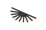 Siyah Güneş Tılsımı, 1 Delikli 6 Dokulu Oksitlenmiş Siyah Pirinç Güneş Tılsımı (32x14x0,60 mm) M02072 H1674