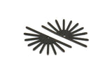 Siyah Güneş Tılsımı, 1 Delikli 6 Dokulu Oksitlenmiş Siyah Pirinç Güneş Tılsımı (32x14x0,60 mm) M02072 H1674