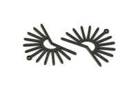 Siyah Güneş Tılsımı, 1 Döngülü 6 Dokulu Oksitlenmiş Siyah Pirinç Güneş Tılsımı (22x30x0,80 mm) M02279