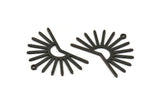 Siyah Güneş Tılsımı, 1 Döngülü 6 Dokulu Oksitlenmiş Siyah Pirinç Güneş Tılsımı (22x30x0,80 mm) M02279