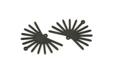 Black Sun Charm, 6 Textured Oxidized Black Brass Sun Charms With 2 Loops (22x30x0.80mm) M02275