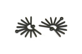 Black Sun Charm, 8 Oxidized Black Brass Sun Charms With 2 Loops (20x25x0.80mm) M02300