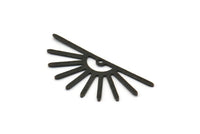 Siyah Güneş Tılsımı, 1 Delikli 8 Dokulu Oksitlenmiş Siyah Pirinç Güneş Tılsımı (32x14x0,60 mm) M02064