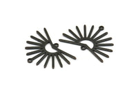Siyah Güneş Tılsımı, 2 Döngülü 6 Oksitlenmiş Siyah Pirinç Güneş Tılsımı (22x30x0,80 mm) M02280