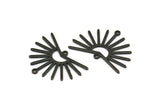 Siyah Güneş Tılsımı, 2 Döngülü 6 Oksitlenmiş Siyah Pirinç Güneş Tılsımı (22x30x0,80 mm) M02280