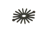 Siyah Güneş Charm, 2 Döngülü 10 Oksitlenmiş Siyah Pirinç Güneş Bağlantı Parçası, Kolye Uçları (29x25x0,80 mm) M01641 H0714