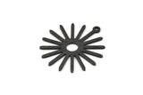Black Sun Charm, 10 Textured Oxidized Black Brass Sun Charms With 1 Loop (27x0.80mm) M01646 H0899