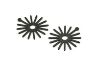 Black Sun Charm, 10 Textured Oxidized Black Brass Sun Charms With 1 Loop (27x0.80mm) M01646 H0899