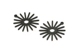 Black Sun Charm, 10 Textured Oxidized Black Brass Sun Charms With 1 Loop (27x0.80mm) M01646 H0899