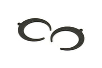Siyah Ay Tılsımı, 1 Döngülü 6 Dokulu Oksitlenmiş Siyah Pirinç Hilal Ay Tılsımı (28x27x1mm) M02224