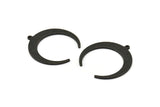 Siyah Ay Tılsımı, 1 Döngülü 6 Dokulu Oksitlenmiş Siyah Pirinç Hilal Ay Tılsımı (28x27x1mm) M02224