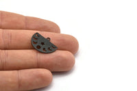 Siyah Yıldız Charm, 1 Döngülü 8 Dokulu Oksitlenmiş Siyah Pirinç Ay Evreleri Charm'ı (22x17x0,80 mm) M01567