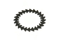 Black Circle Charm, 2 Oxidized Black Brass Circle Charms With 1 Hole, Brass Pendants, Findings, Connectors (42x0.80mm) M01574