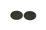Black Cabochon Tag, 12 Textured Oxidized Black Brass Round Charms With 2 Holes, Stamping Tags (14x0.80mm) M01586