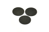 Black Cabochon Tag, 12 Textured Oxidized Black Brass Round Charms With 2 Holes, Stamping Tags (14x0.80mm) M01586