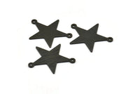 Siyah Yıldız Tılsımı, 2 Döngülü 8 Dokulu Oksitlenmiş Siyah Pirinç Yıldız Tılsımı (27x22x0,80 mm) M01576