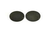Siyah Yuvarlak Charm, 2 Delikli 2 Oksitlenmiş Siyah Pirinç Yuvarlak Charm, Bağlantı Elemanları (30x0,80 mm) M01581