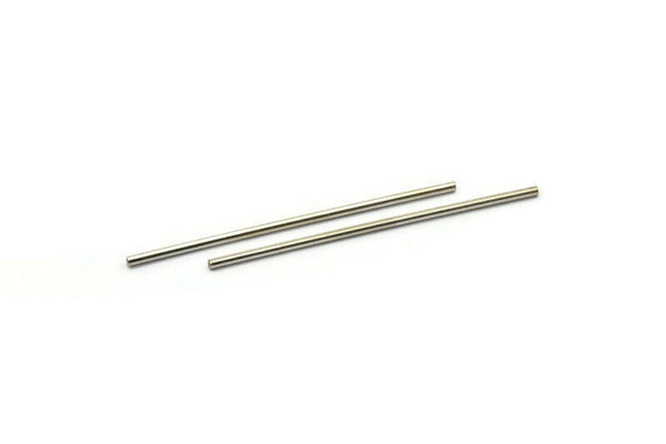 Silver Tube  Beads, 25 Nickel Free Silver Tone Copper Long Tube (70x2mm)   D0447